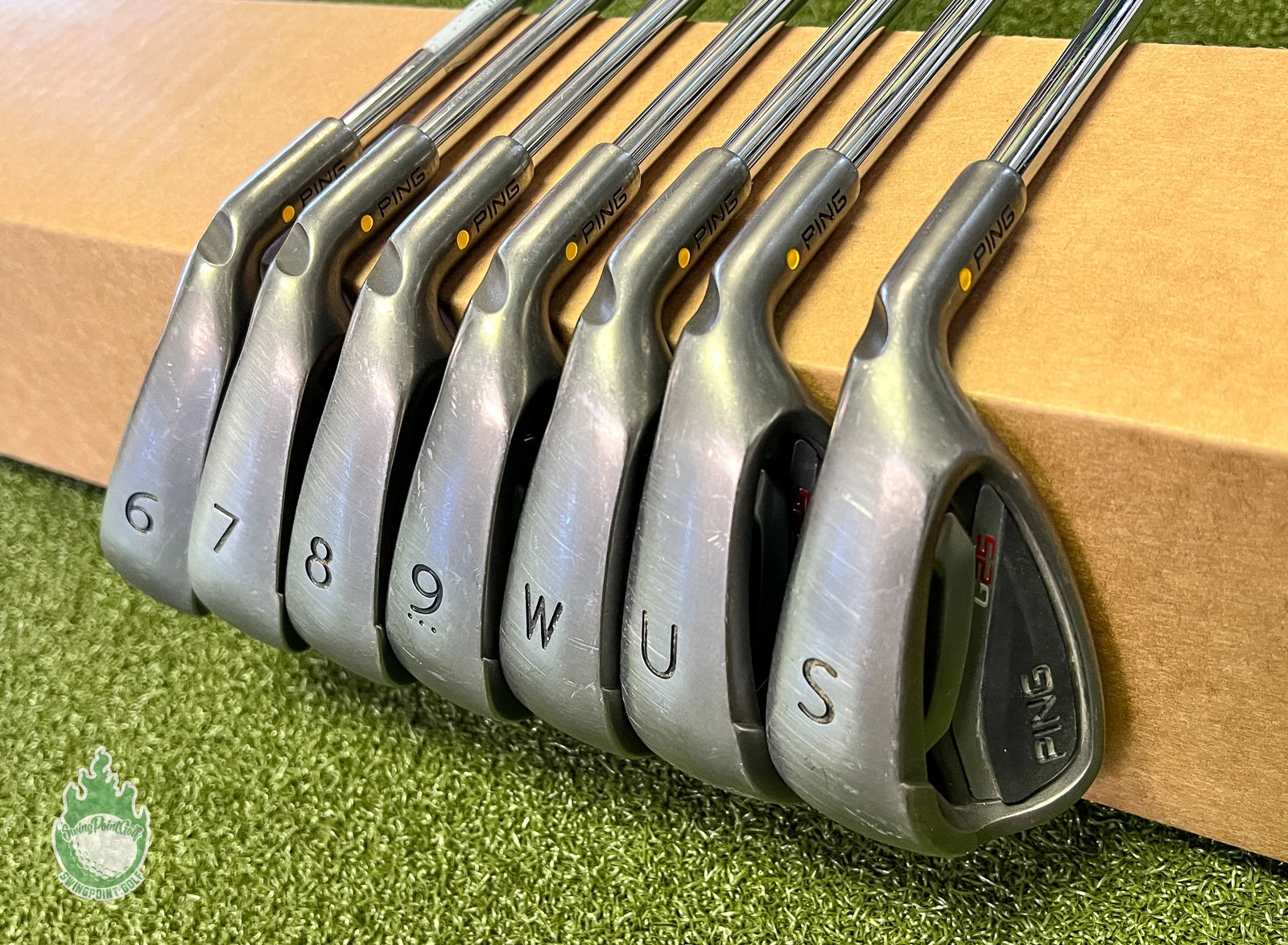 Used Ping Yellow Dot G25 Irons 6-PW/UW/SW CFS Regular Flex Steel Golf Club Set