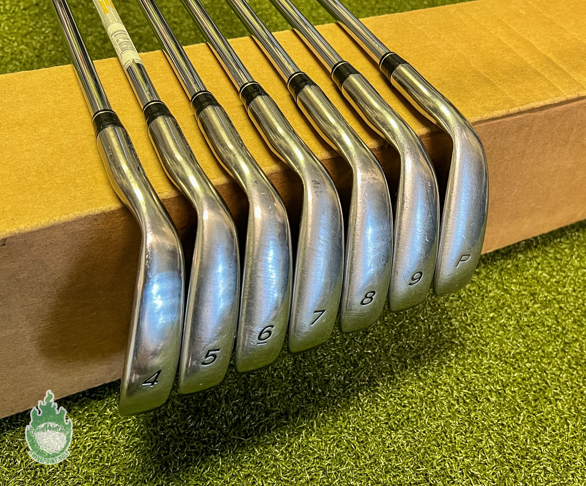 Used RH TaylorMade RAC OS Irons 4-PW 90g Regular Flex Steel Golf Club Set - Image 2