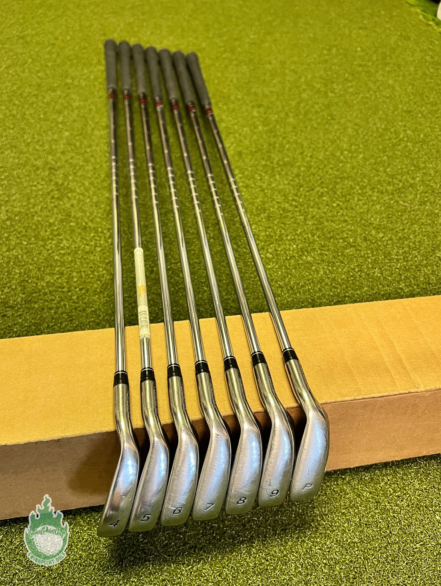 Used RH TaylorMade RAC OS Irons 4-PW 90g Regular Flex Steel Golf Club Set - Image 11