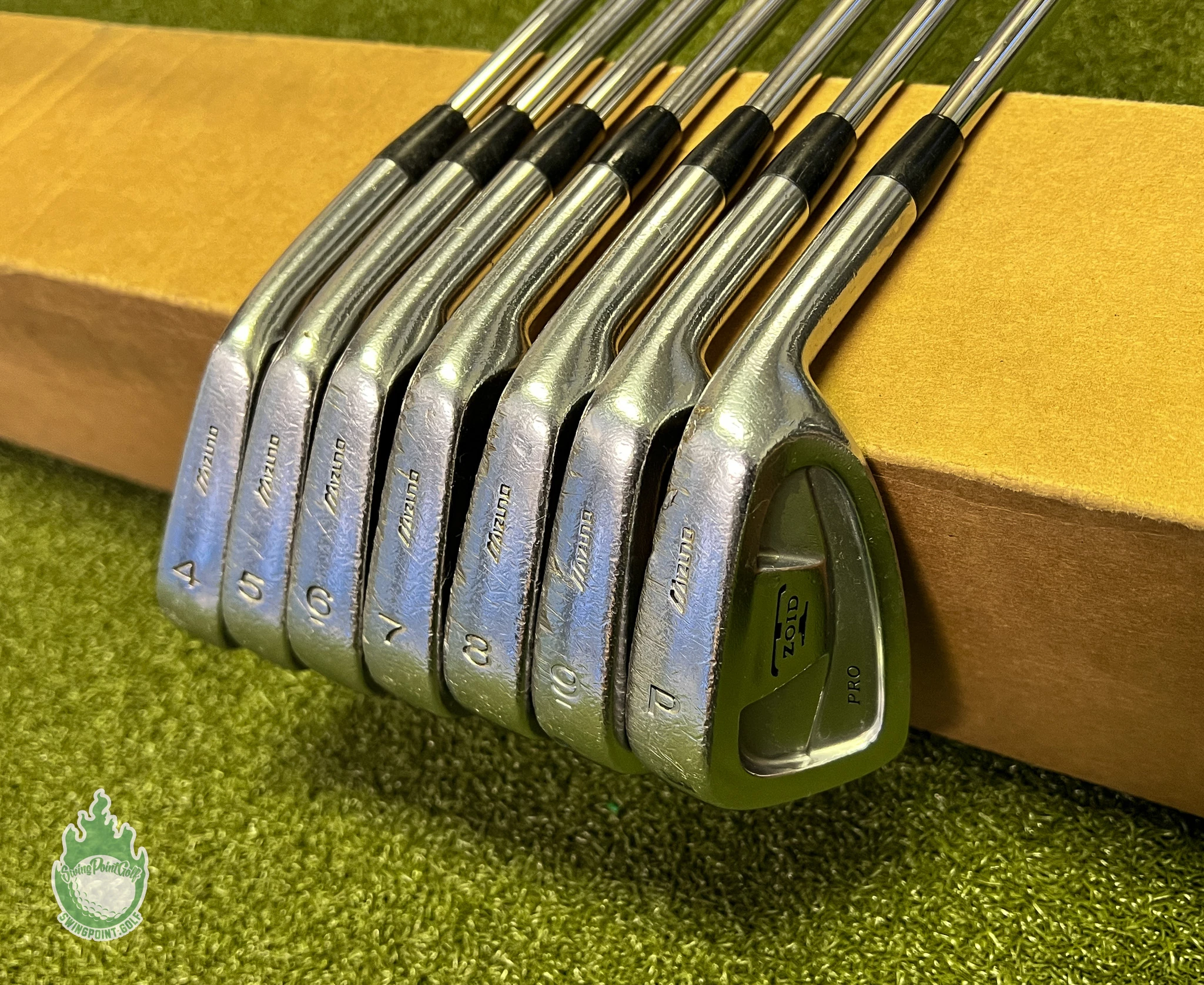 Used RH Mizuno T-Zoid Pro Irons 4-PW Dynalite Gold R400 Regular Steel Golf Set