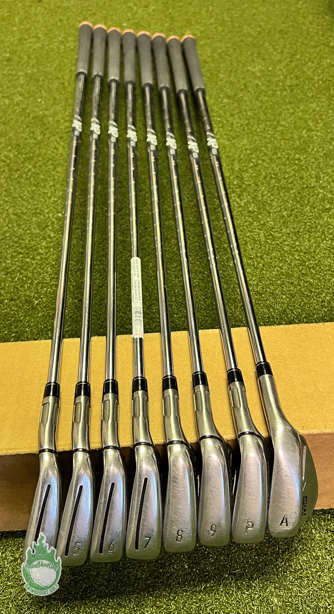 Used RH TaylorMade M5 Irons 4-PW/AW XP 100 S300 Stiff Flex Steel Golf Club Set - Image 11