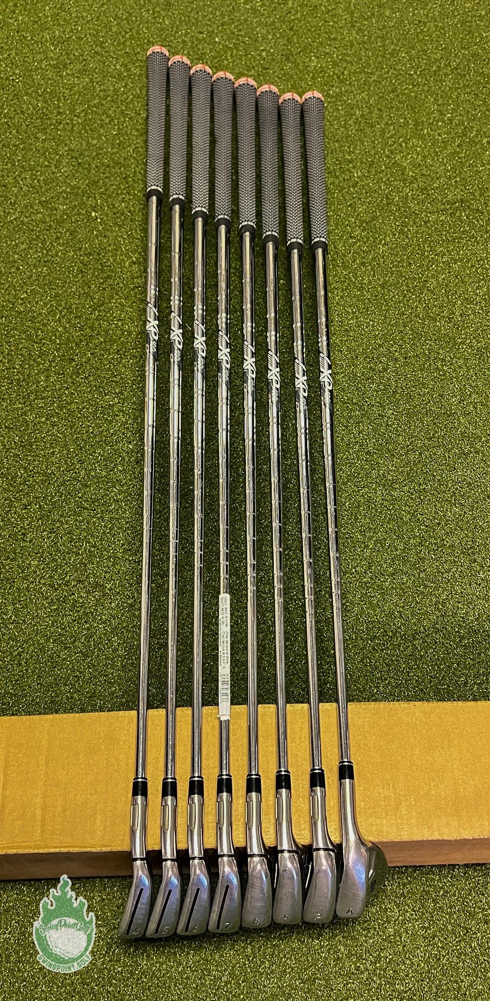 Used RH TaylorMade M5 Irons 4-PW/AW XP 100 S300 Stiff Flex Steel Golf Club Set - Image 10