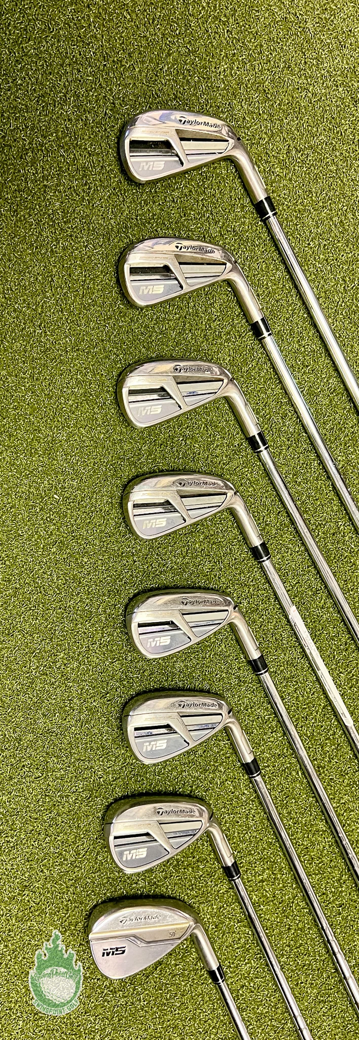 Used RH TaylorMade M5 Irons 4-PW/AW XP 100 S300 Stiff Flex Steel Golf Club Set - Image 7