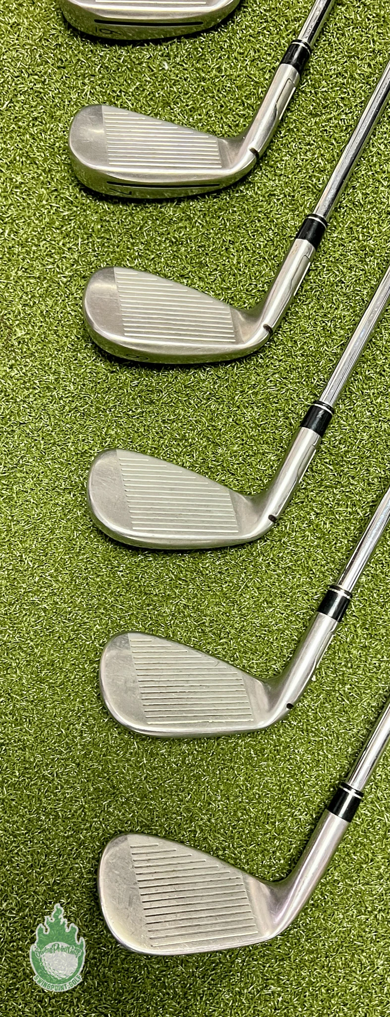 Used RH TaylorMade M5 Irons 4-PW/AW XP 100 S300 Stiff Flex Steel Golf Club Set - Image 6