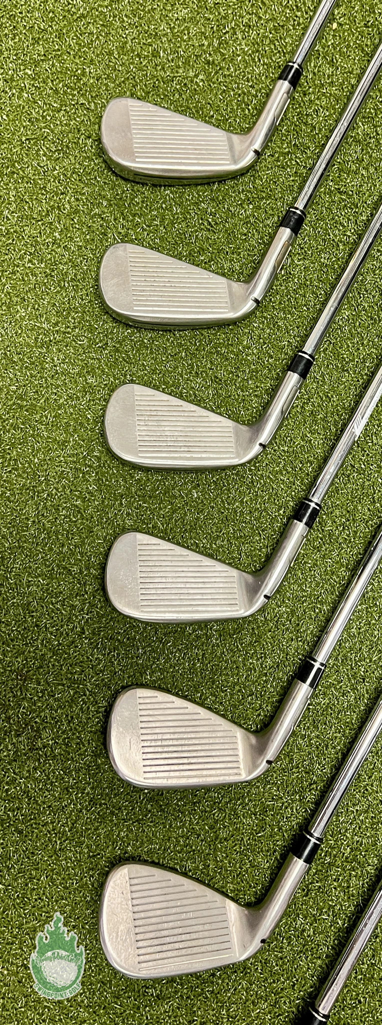 Used RH TaylorMade M5 Irons 4-PW/AW XP 100 S300 Stiff Flex Steel Golf Club Set - Image 5