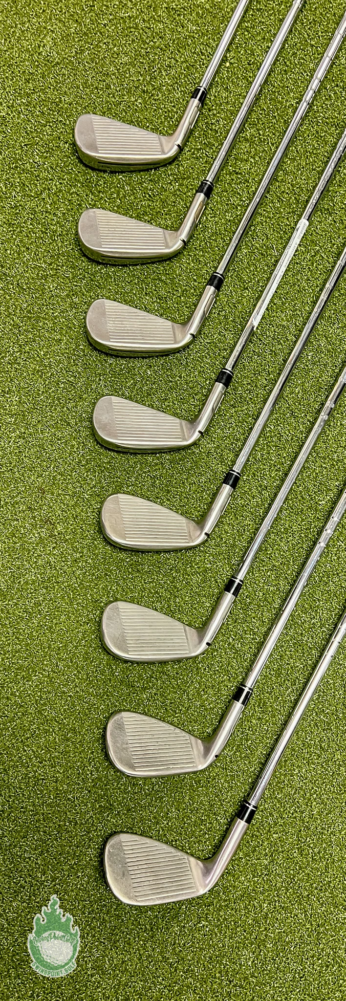 Used RH TaylorMade M5 Irons 4-PW/AW XP 100 S300 Stiff Flex Steel Golf Club Set - Image 4