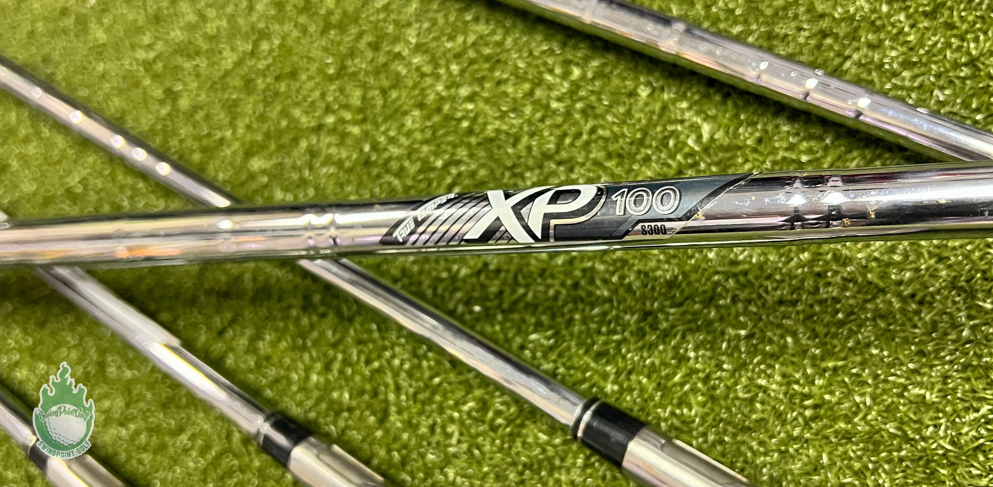 Used RH TaylorMade M5 Irons 4-PW/AW XP 100 S300 Stiff Flex Steel Golf Club Set - Image 3