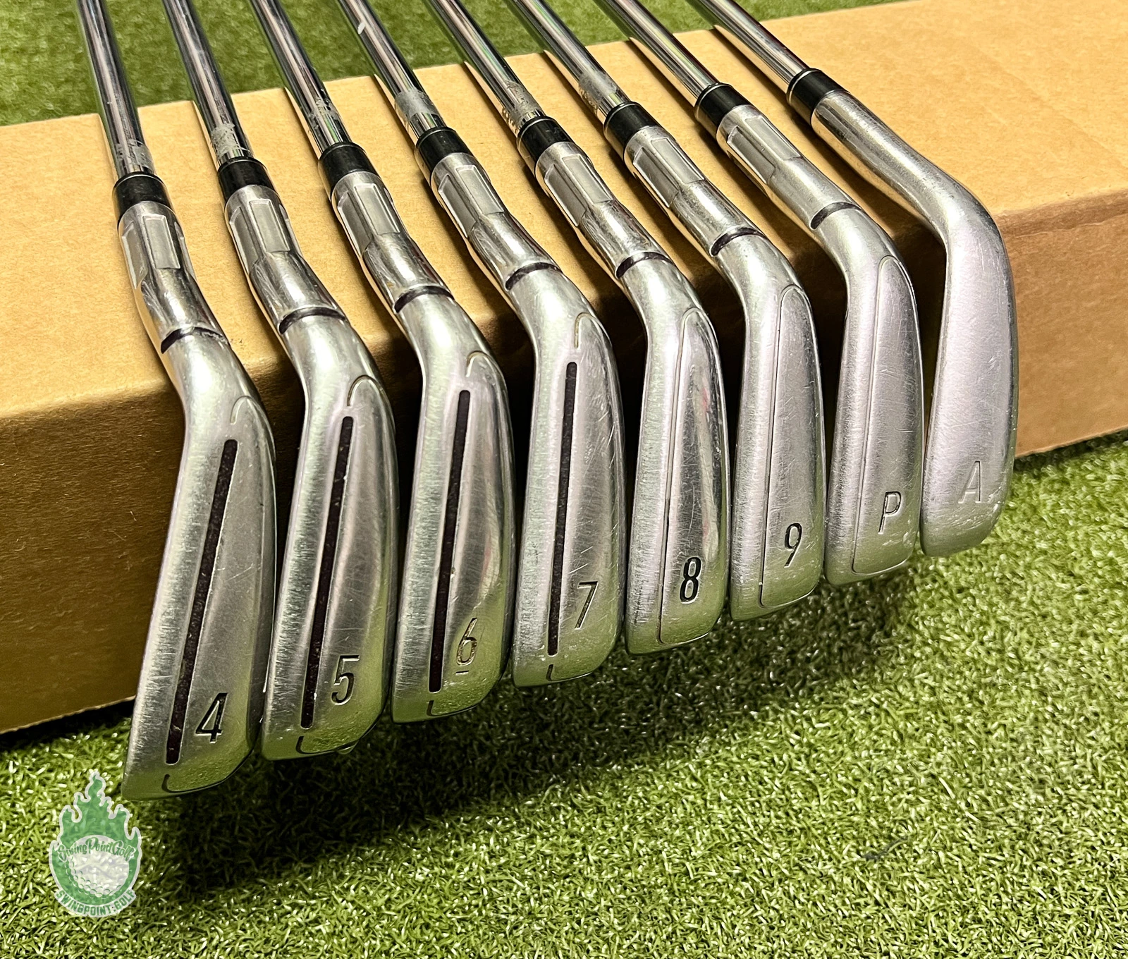 Used RH TaylorMade M6 Irons 4-PW/AW KBS MAX 85g Regular Flex Steel Golf Set - Image 2