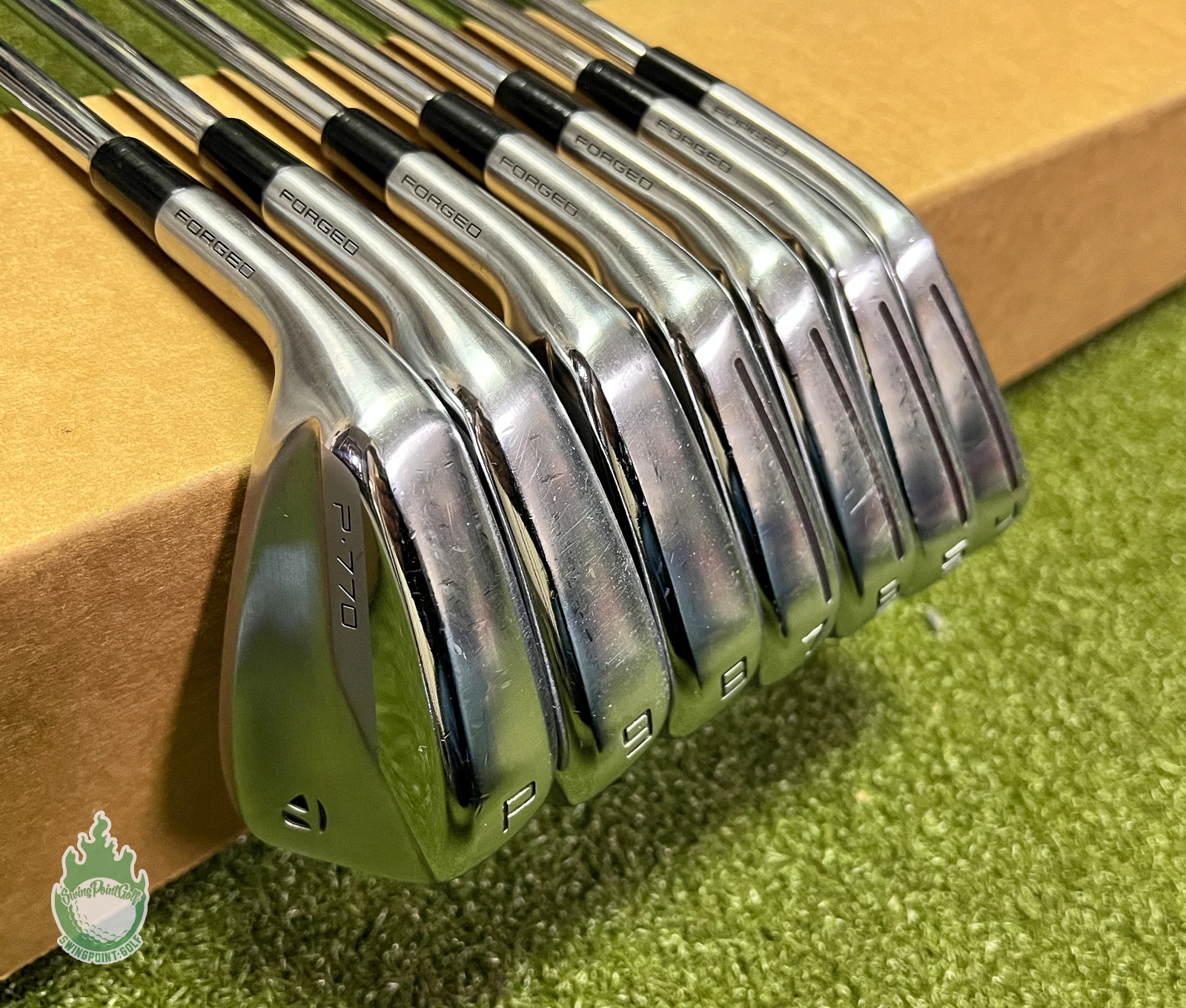 Used LH 2021 TaylorMade P-770 Forged Iron 4-PW OBAN CT-115 Stiff Steel Golf Set