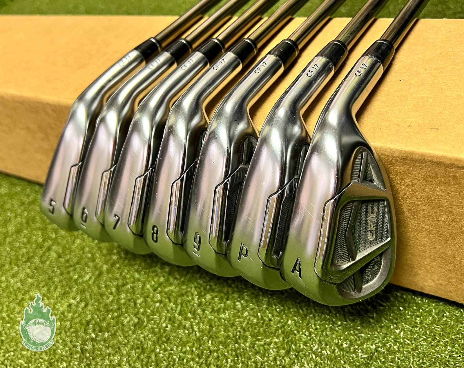 Used Callaway EPIC CF17 Irons 5-PW/AW Recoil ES 780 F4 Stiff Graphite Golf Set