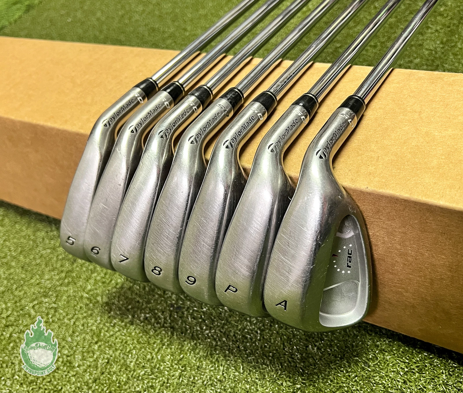 Used RH TaylorMade RAC OS Irons 5-PW/AW 95g Regular Flex Steel Golf Club Set