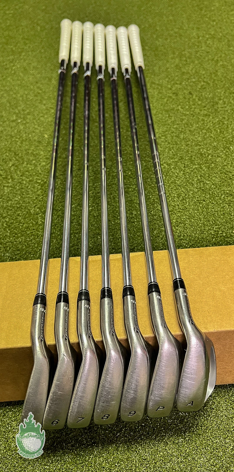 Used RH TaylorMade RAC OS Irons 5-PW/AW 95g Regular Flex Steel Golf Club Set - Image 11