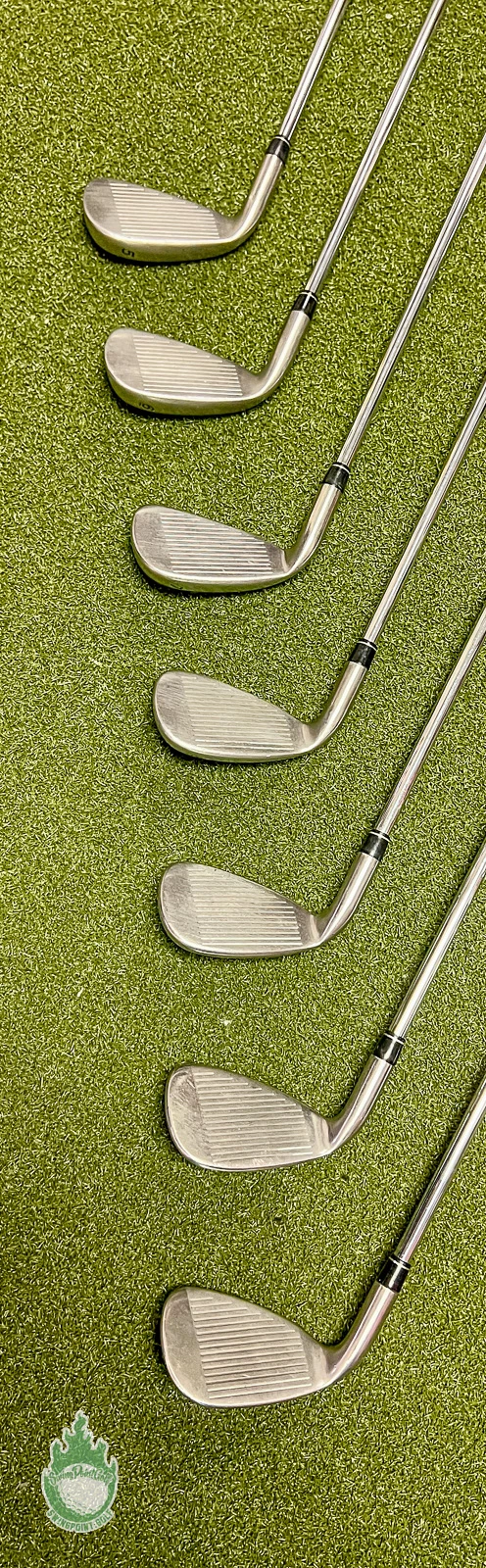 Used RH TaylorMade RAC OS Irons 5-PW/AW 95g Regular Flex Steel Golf Club Set - Image 4