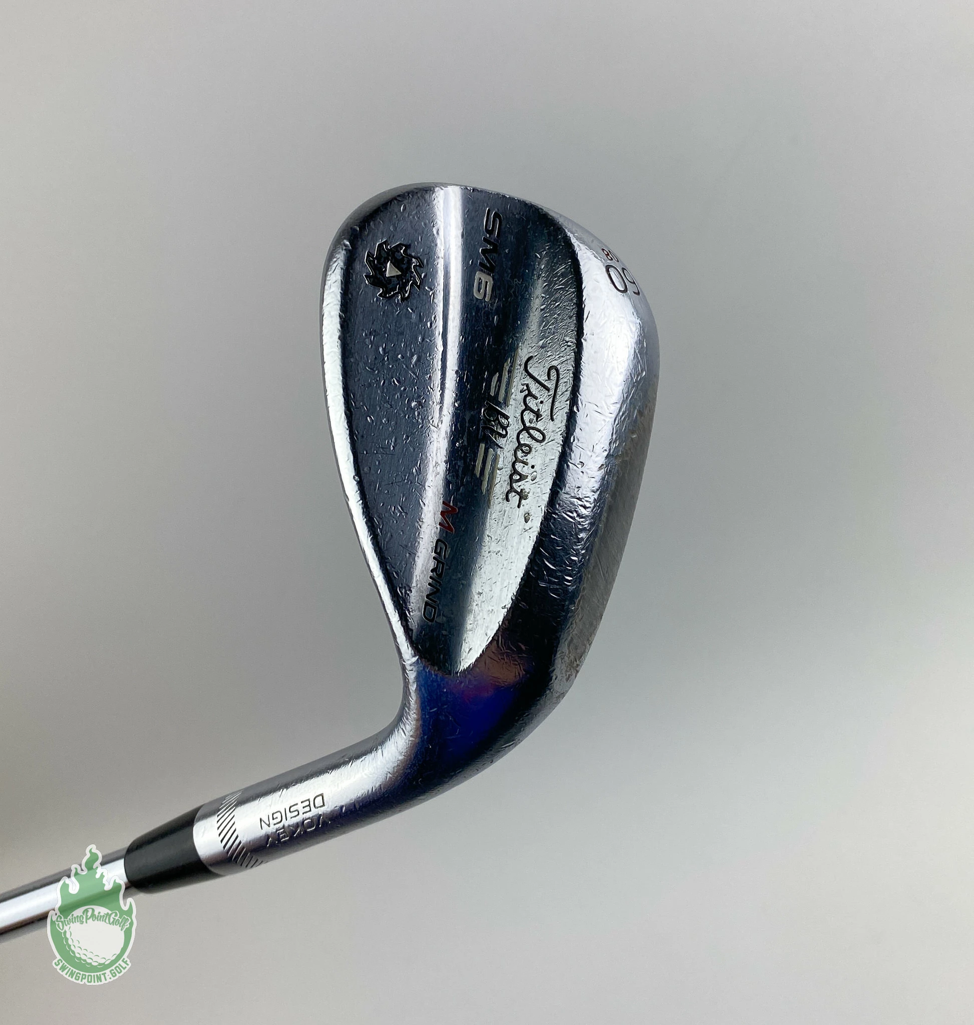 Used Titleist Vokey SM6 M Grind Tour Chrome Wedge 60*-08 Wedge Flex Steel Golf - Image 2
