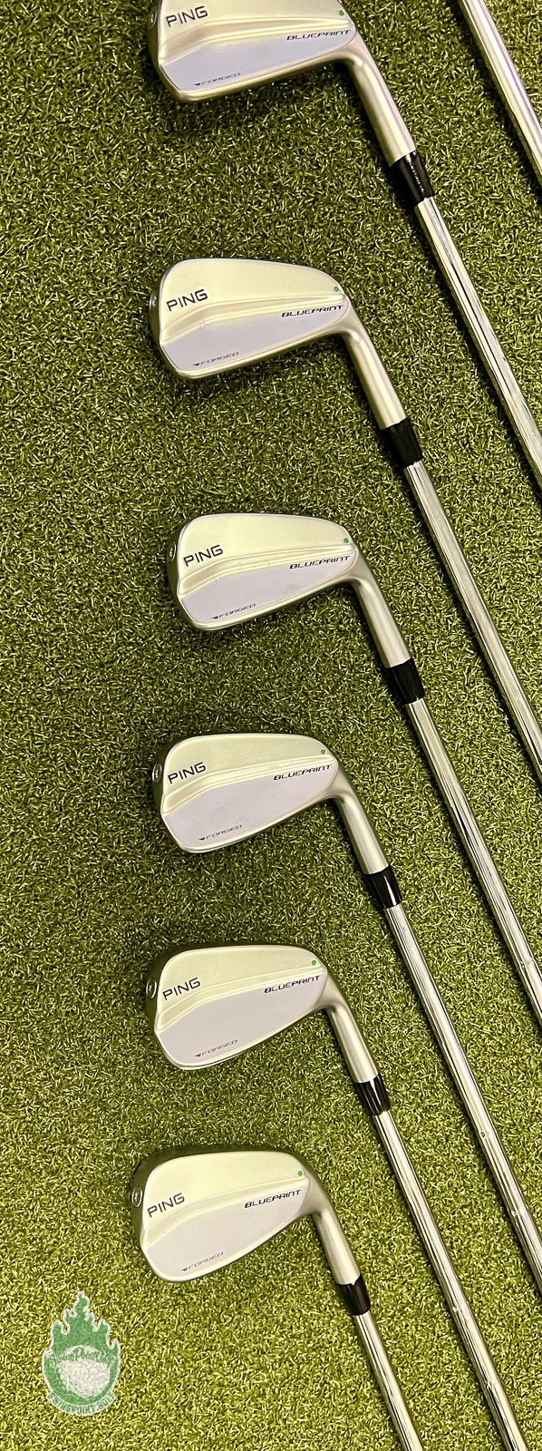 Used RH Ping Green Dot Blueprint Forged Irons 3-PW X100 X-Stiff Steel Golf Set - Image 8