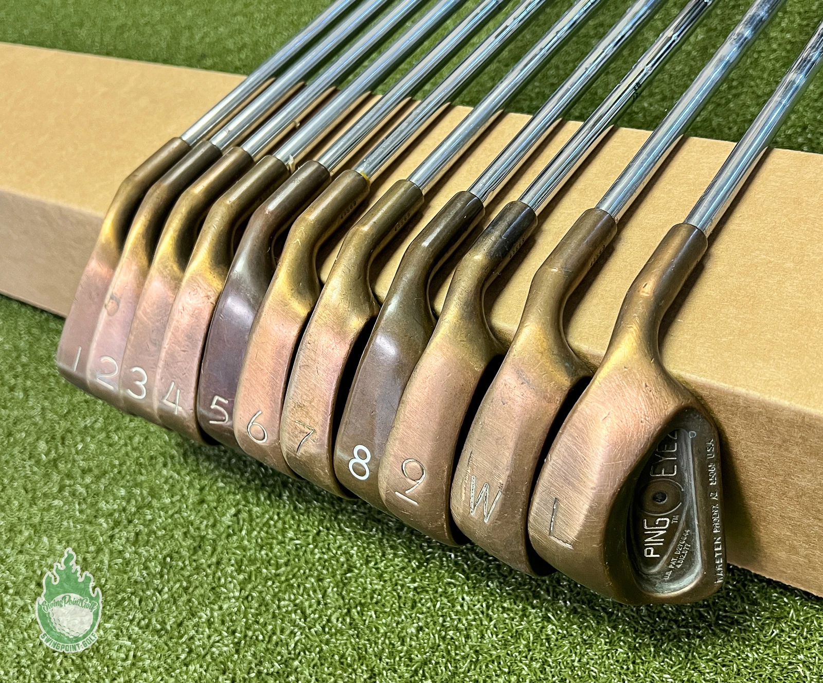 Used Ping Black Dot Eye 2 Beryllium Copper Irons 1-PW/LW Stiff Steel Golf Set
