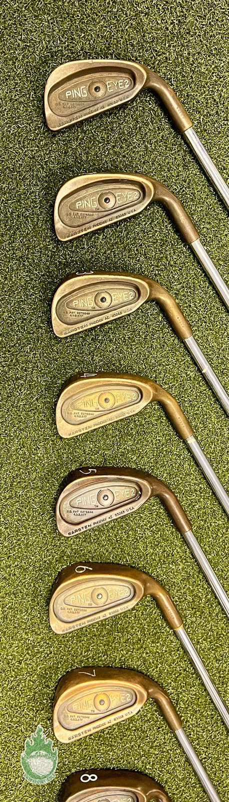 Used Ping Black Dot Eye 2 Beryllium Copper Irons 1-PW/LW Stiff Steel Golf Set - Image 9