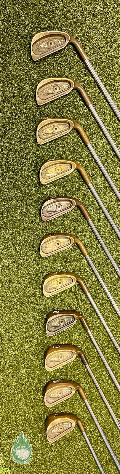 Used Ping Black Dot Eye 2 Beryllium Copper Irons 1-PW/LW Stiff Steel Golf Set - Image 7