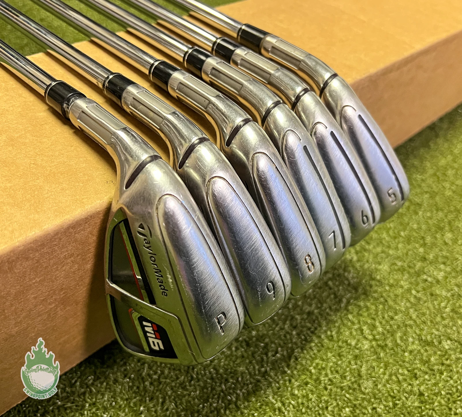 Used Left Handed TaylorMade M6 Irons 5-PW KBS MAX 85g Stiff Flex Steel Golf Set