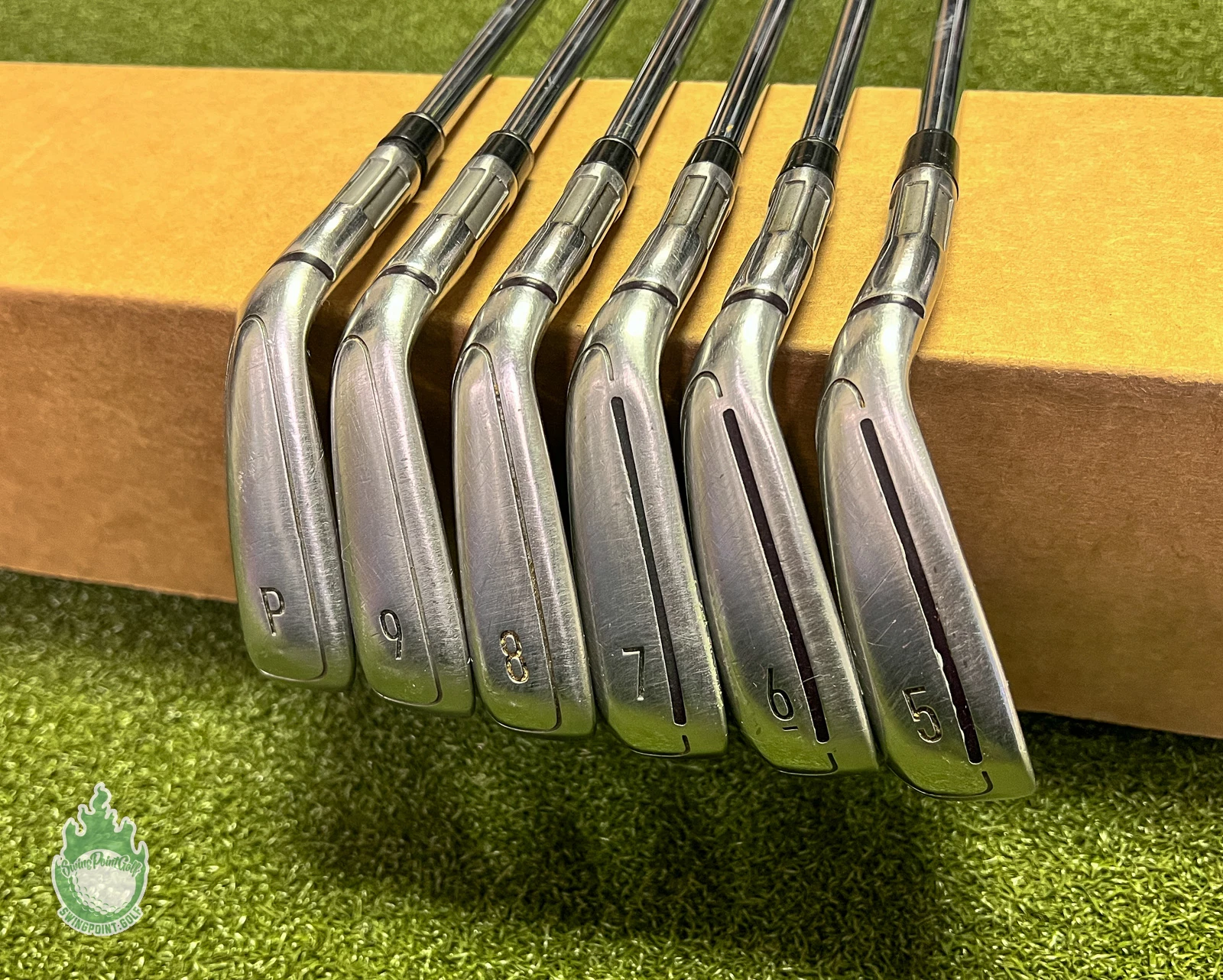 Used Left Handed TaylorMade M6 Irons 5-PW KBS MAX 85g Stiff Flex Steel Golf Set - Image 2