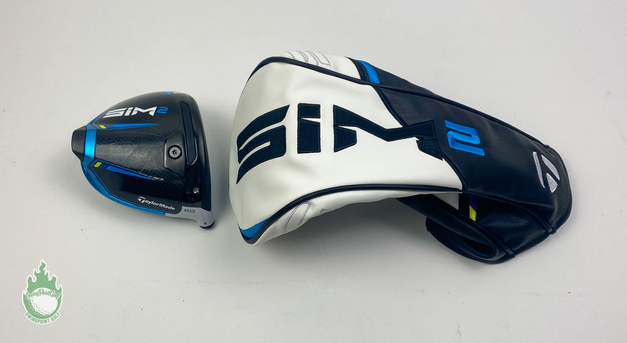 Tour Issued RH 2021 TaylorMade SIM 2 MAX Driver 8* HEAD ONLY Golf Club + Sign - Image 2