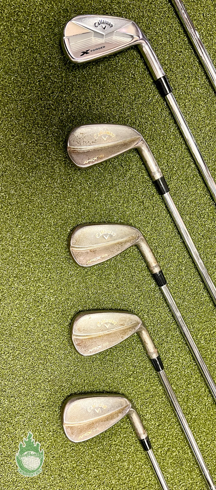 Used Callaway X-Forged/APEX MB Forged Raw ’18 Irons 4-PW Stiff Flex Steel Set - Image 6
