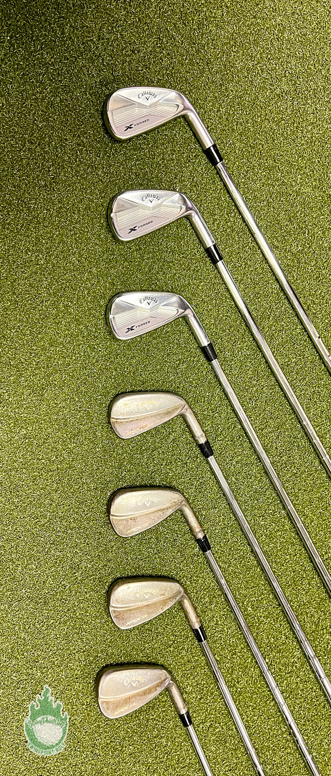 Used Callaway X-Forged/APEX MB Forged Raw ’18 Irons 4-PW Stiff Flex Steel Set - Image 7