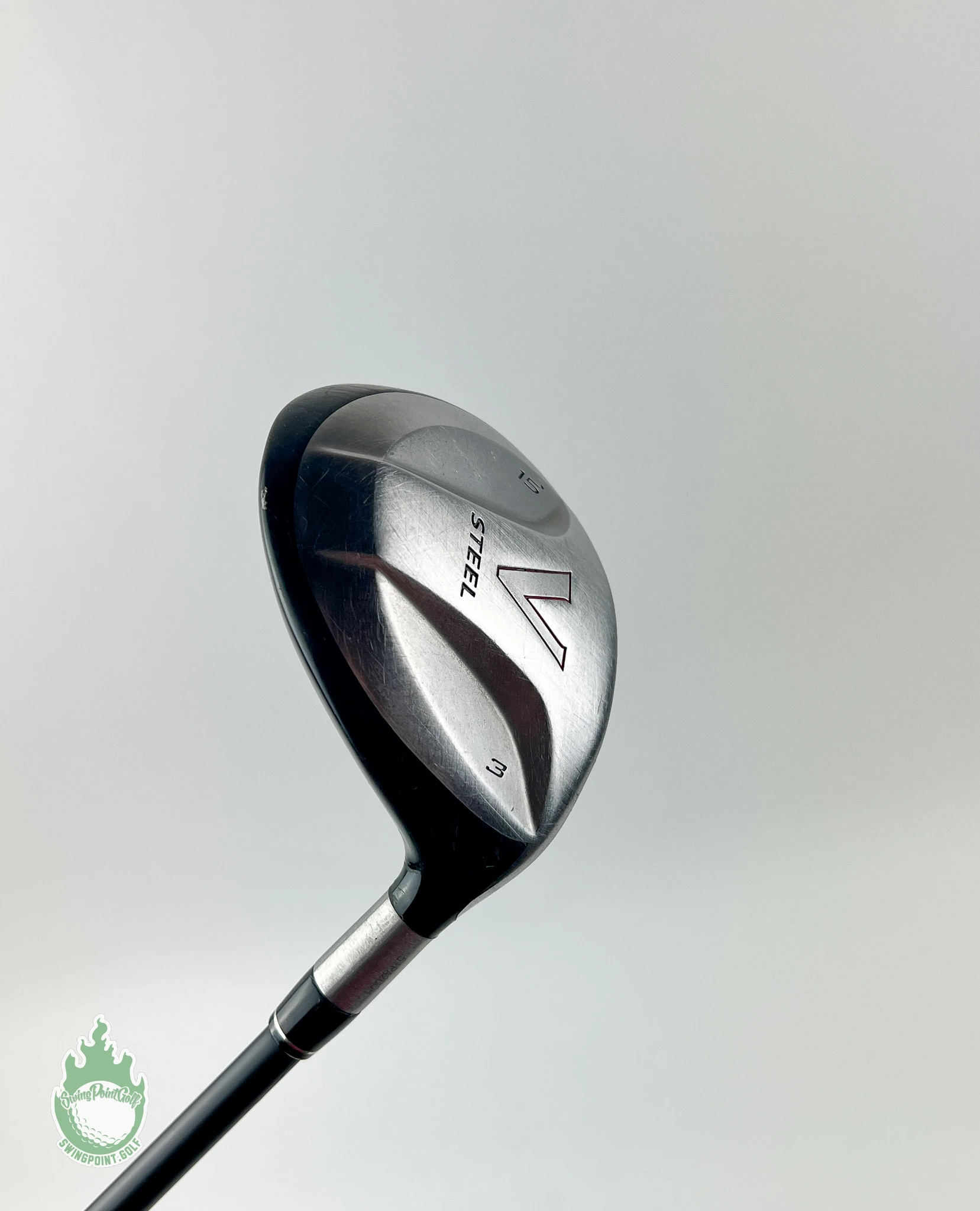 Used TaylorMade V-Steel Fairway 3 Wood 15* Stiff Flex Graphite Golf Club Lamkin - Image 2