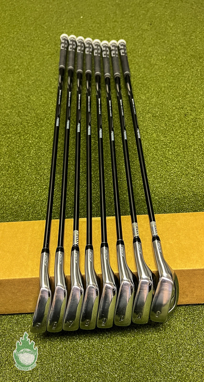 Used XXIO X Black Irons 5-PW/AW/SW AX-1 59g Stiff Flex Graphite Golf Club Set - Image 11