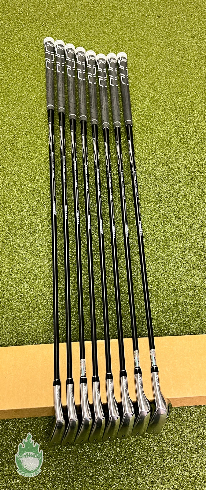 Used XXIO X Black Irons 5-PW/AW/SW AX-1 59g Stiff Flex Graphite Golf Club Set - Image 10