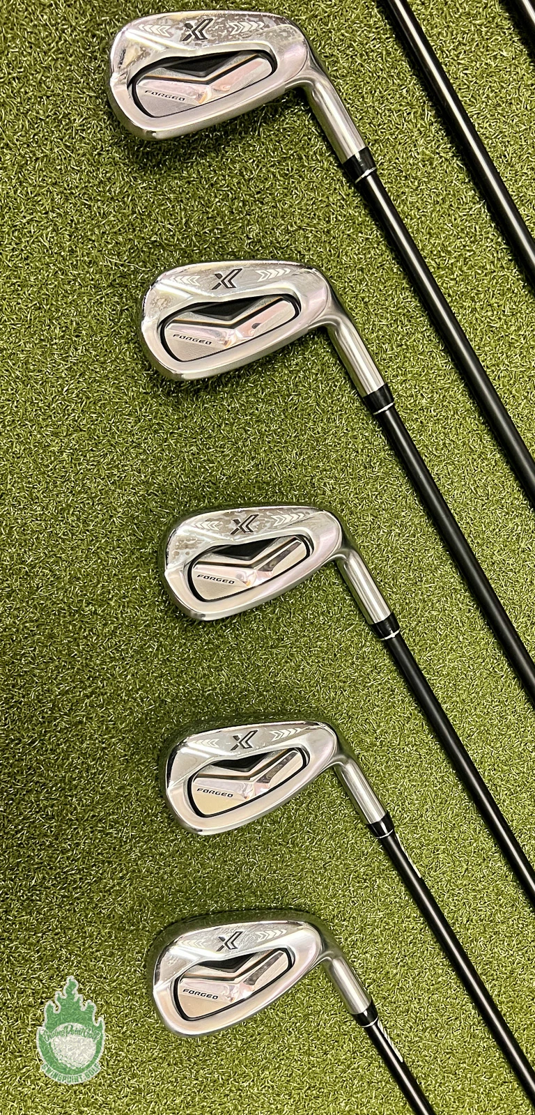 Used XXIO X Black Irons 5-PW/AW/SW AX-1 59g Stiff Flex Graphite Golf Club Set - Image 8