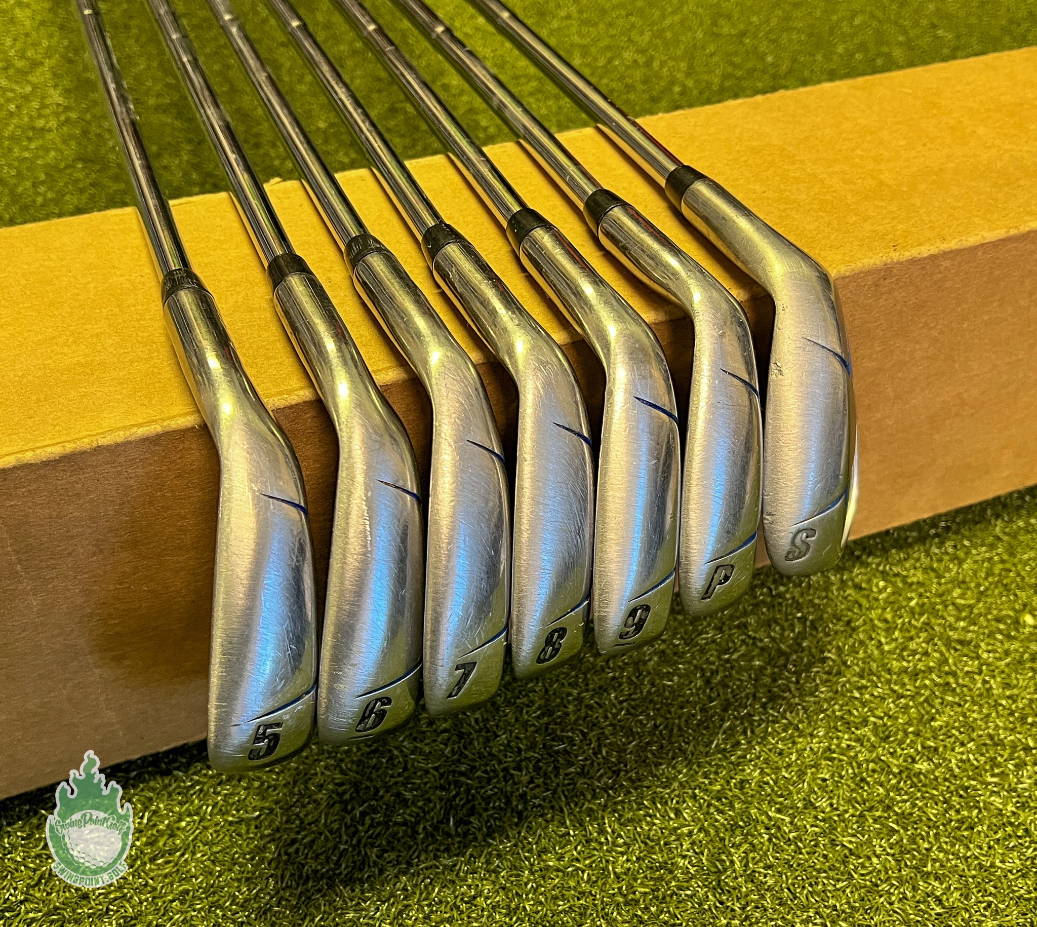 Used Right Handed Tour Edge Bazooka 360 Irons 5-PW/SW Uniflex Steel Golf Set - Image 2