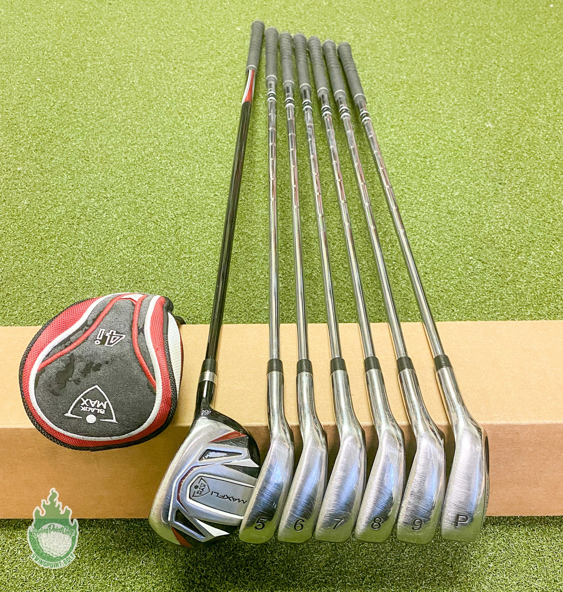 Used Right Handed MaxFli Black MAX Irons 4H 5-PW Regular Flex Steel Golf Set - Image 3