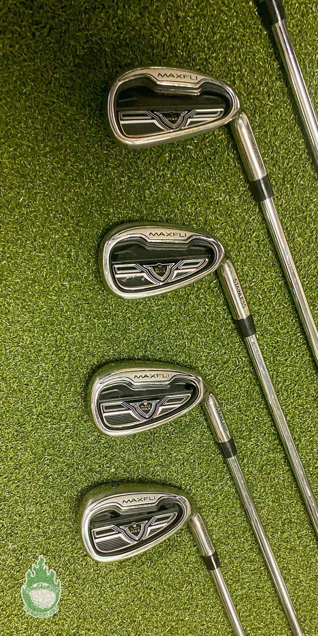 Used Right Handed MaxFli Black MAX Irons 4H 5-PW Regular Flex Steel Golf Set - Image 7