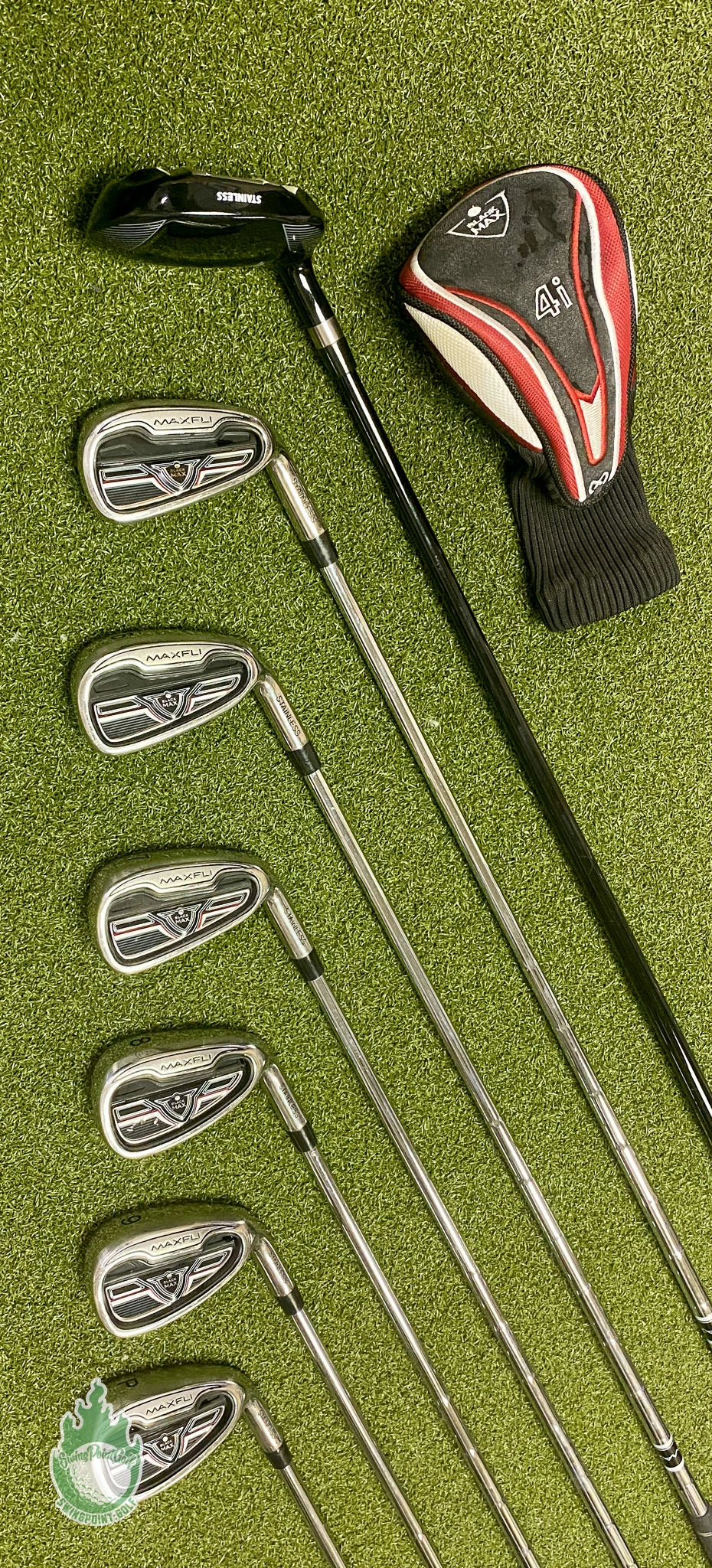 Used Right Handed MaxFli Black MAX Irons 4H 5-PW Regular Flex Steel Golf Set - Image 6