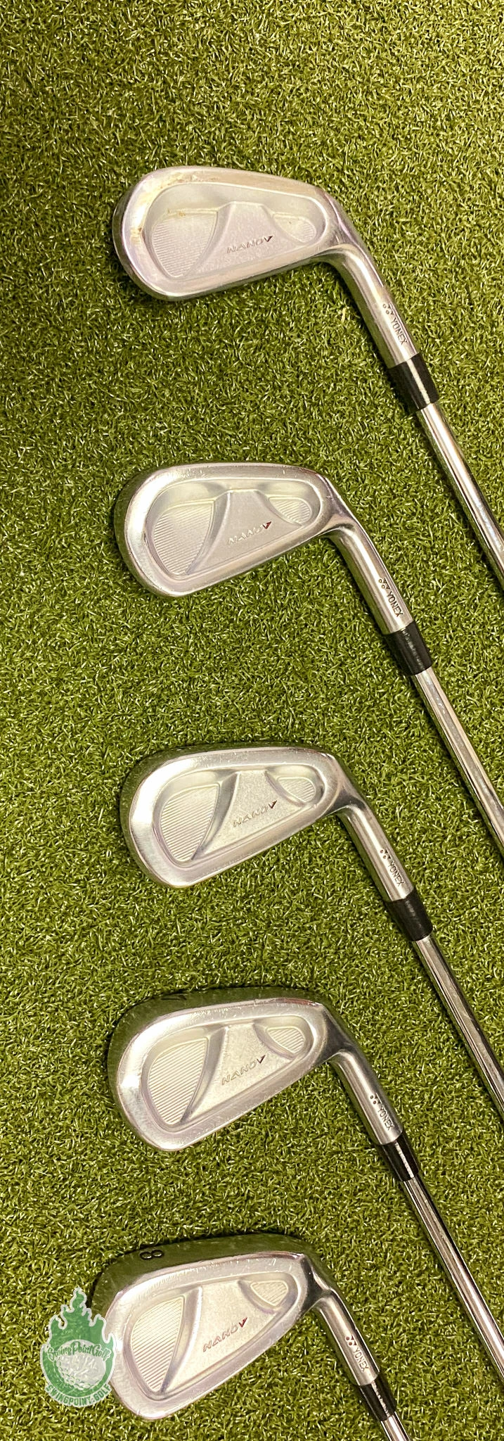 Used Right Handed Yonex Nano V Forged Irons 4-PW Regular Flex Steel Golf Set - Image 9