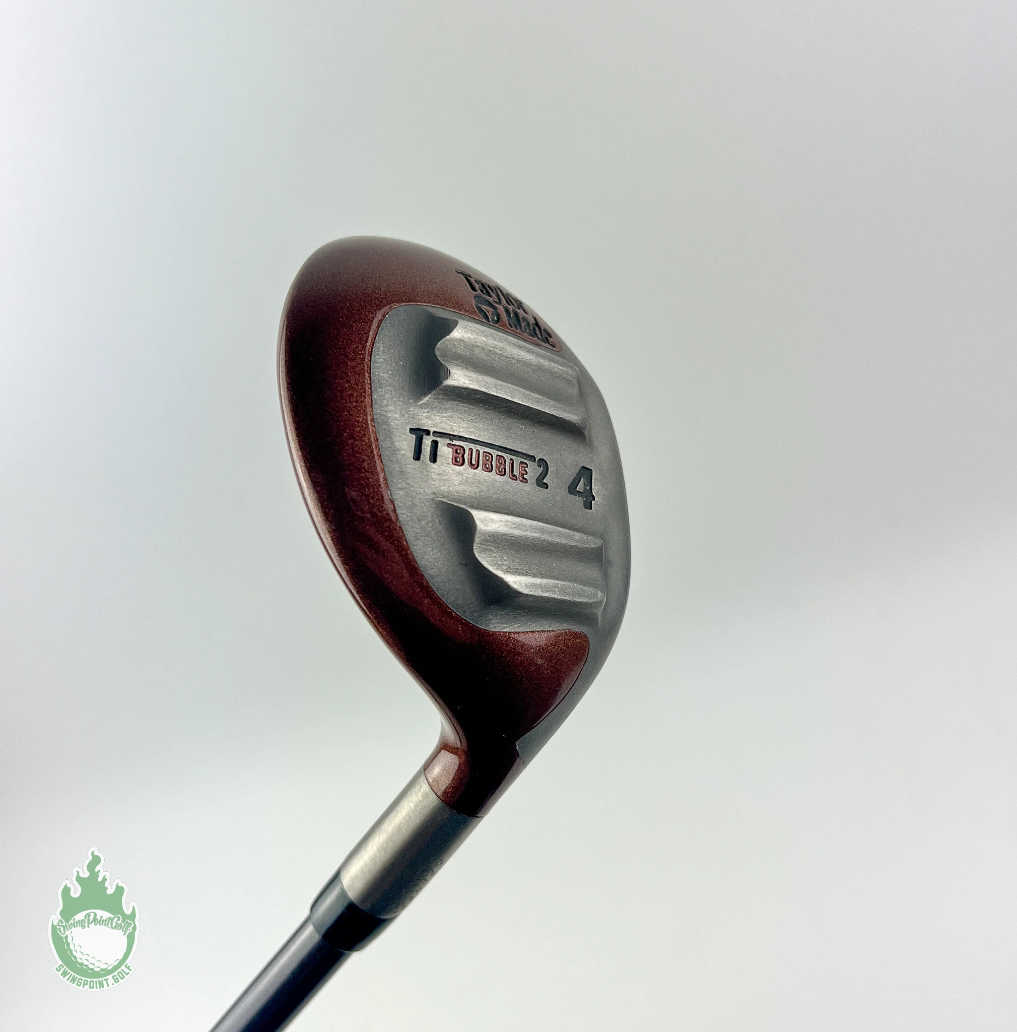 Used RH TaylorMade Ti Bubble 2 4 Hybrid 90g Stiff Flex Graphite Golf Club - Image 2