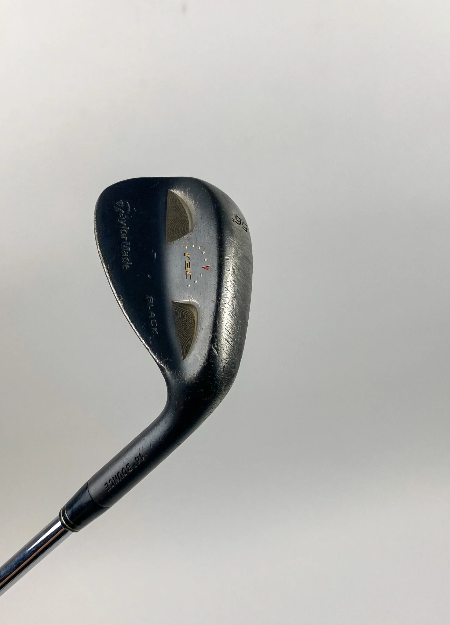 Used RH TaylorMade RAC Black Wedge 56*-14* Bounce Wedge Steel Golf Club - Image 5