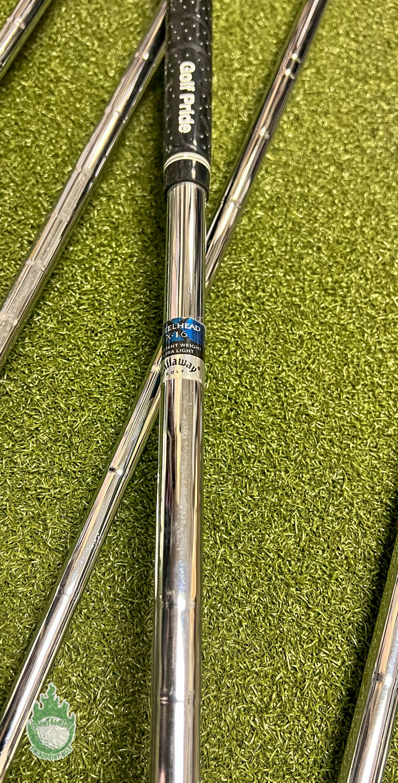 Used Right Handed Callaway Steelhead X-16 Irons 3-PW Uniflex Steel Golf Set - Image 5