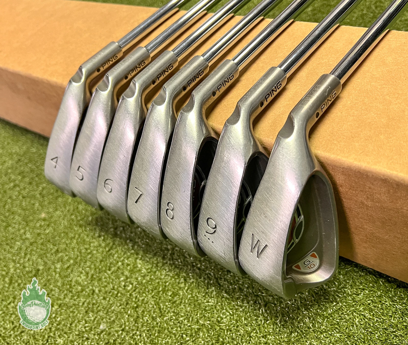 Used Right Handed Ping Black Dot G10 Irons 4-PW AWT Stiff Flex Steel Golf Set